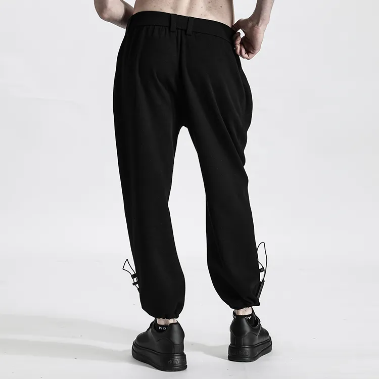 NORVINCY Western Elastic String Elastic Cuff Casual Pants Unisex-3