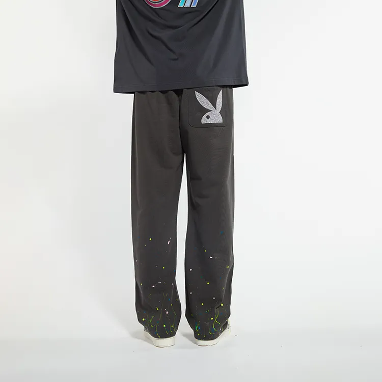 Playboy X SSSAINT LOUIS SSSAINT LOUIS X Playboy Co-branded Series Knitted Sweatpants Unisex Black-3
