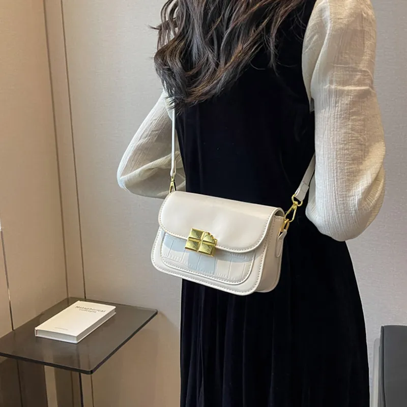 JANE KLAIN PU Small Square Bag Shoulder Bag Small Size Women's White/Black/Coffee-2