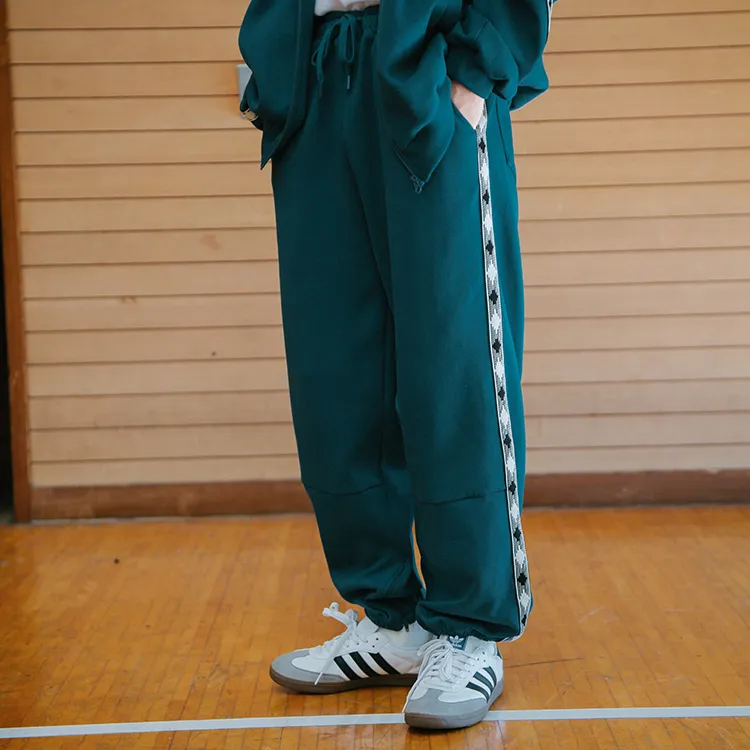 YOSHIYOYI Knitted Sweatpants Unisex Dark Green-6