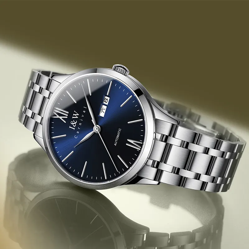 I&W CARNIVAL HWGUOJI Automatic Mechanical Movement Stainless Steel Watchband Watch Men's Watches Gray Dial-18