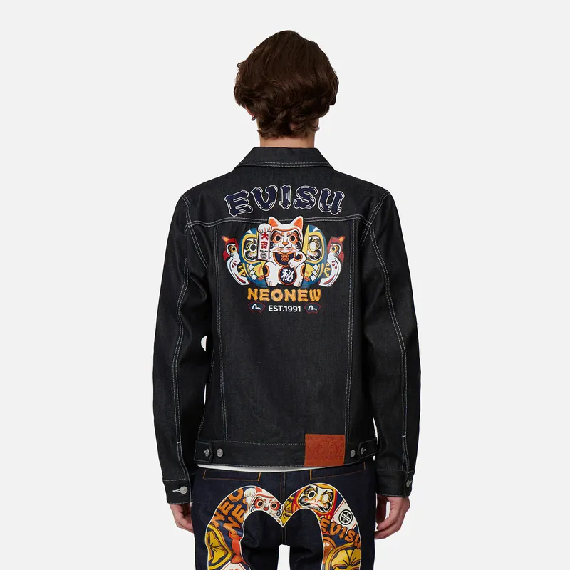 EVISU Denim Jackets Men Denim Blue-3