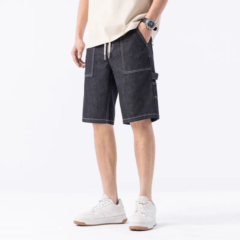 FAIRWHALE Denim Shorts Unisex Black-5