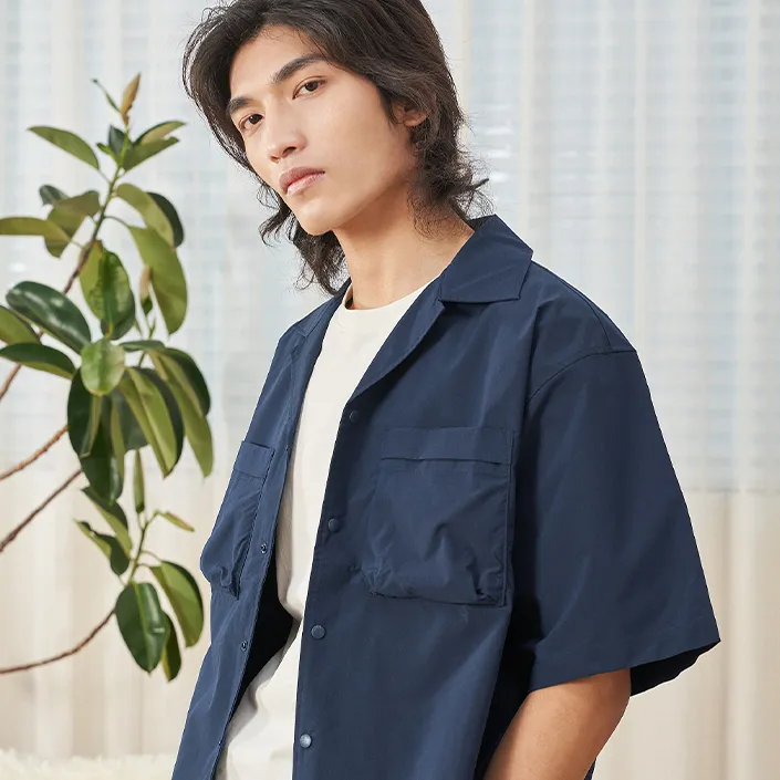 MOBI GARDEN Short Sleeved Shirt Coat Inner Unisex-4