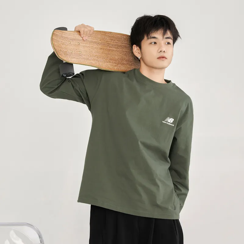 New Balance Drop Shoulder Sleeve T Shirt Men's Army Green-2