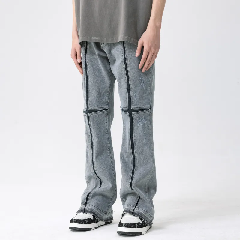 XINYINSU Jeans Unisex Gray-3