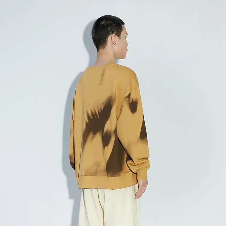 Randomevent Crew Neck Loose Fit Sweatshirt Unisex Yellow-3