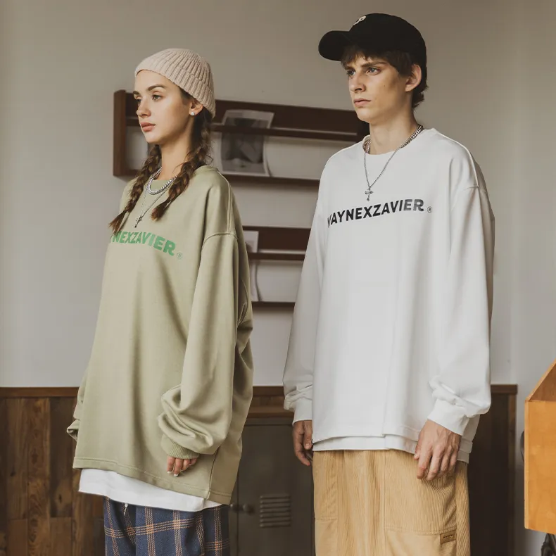 WAYNEXZAVIER Crew Neck Loose Fit Sweatshirt Unisex-19