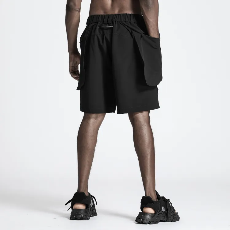 NORVINCY Straight Fit Loose Fit Solid Color Casual Shorts Unisex-3