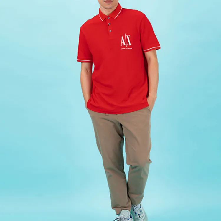 ARMANI EXCHANGE Polo Shirts Men Red-5