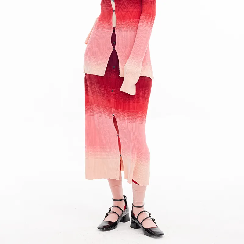 Cubic Knit Long Skirts Women's-6