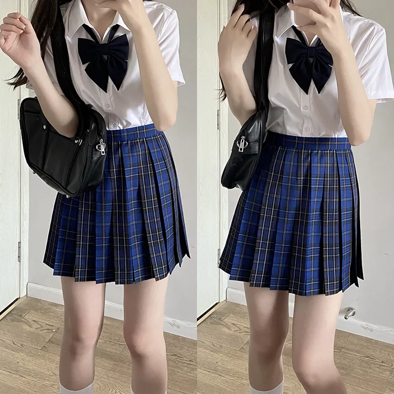 Tokyo Season Casual Short Skirts Women's Green Vine High School Plaid Skirt-53