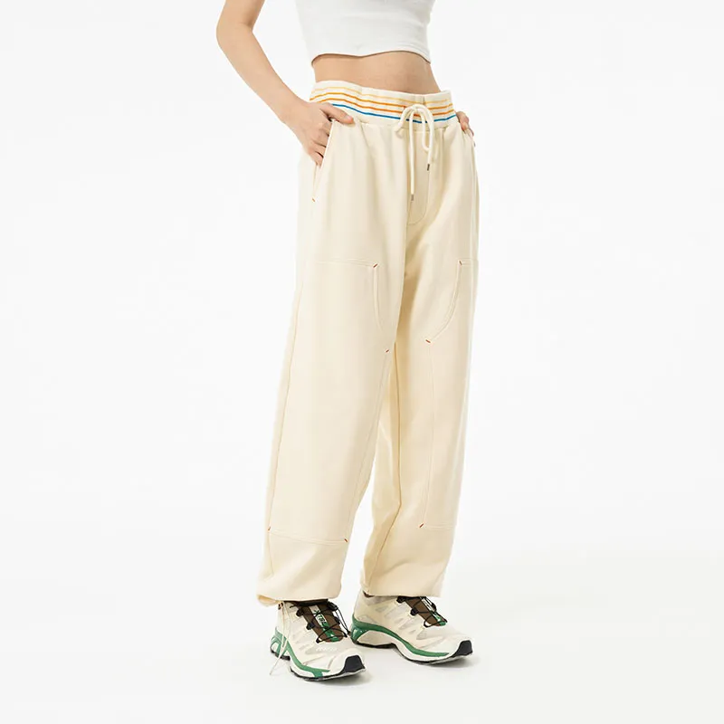 MostwantedLab Classic Rainbow Casual Pants Unisex Ecru-10
