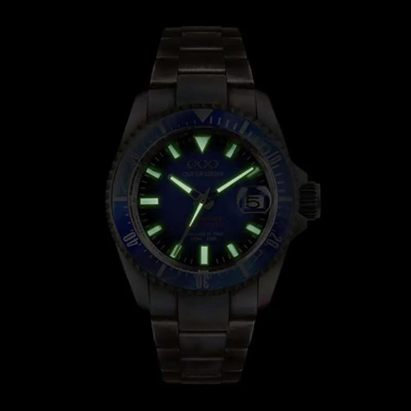 OUT OF ORDER Wrist Watch Manual Mechanical Movement Stainless Steel Strap Blue Dial Men's Watches OOO.001 21.BL-5
