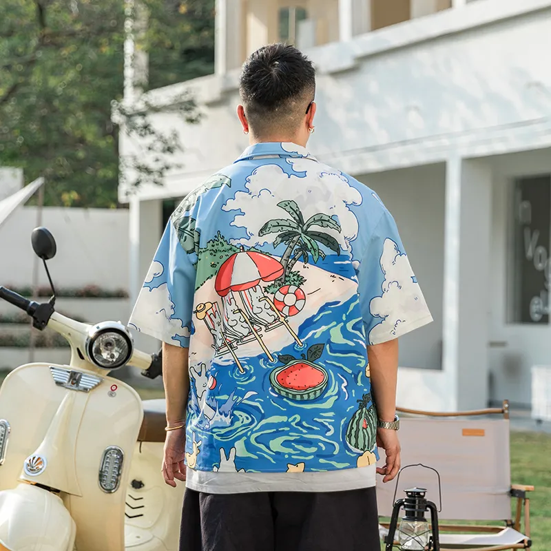 WAYNEXZAVIER Shirts Men Blue-4