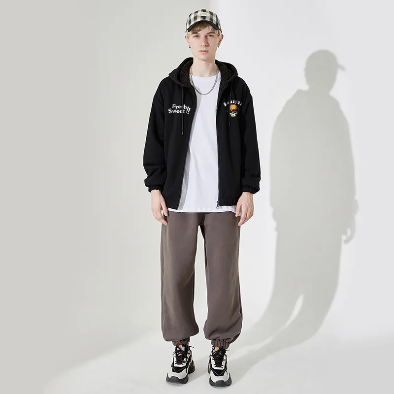 SANSYAS Loose Fit Jacket Unisex Black-3