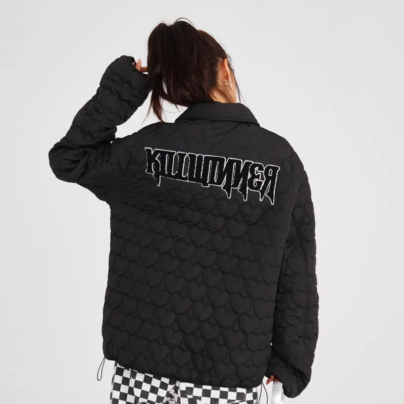 KILLWINNER Letter Stand Collar Loose Fit Thickened Puffer Jacket Unisex-4