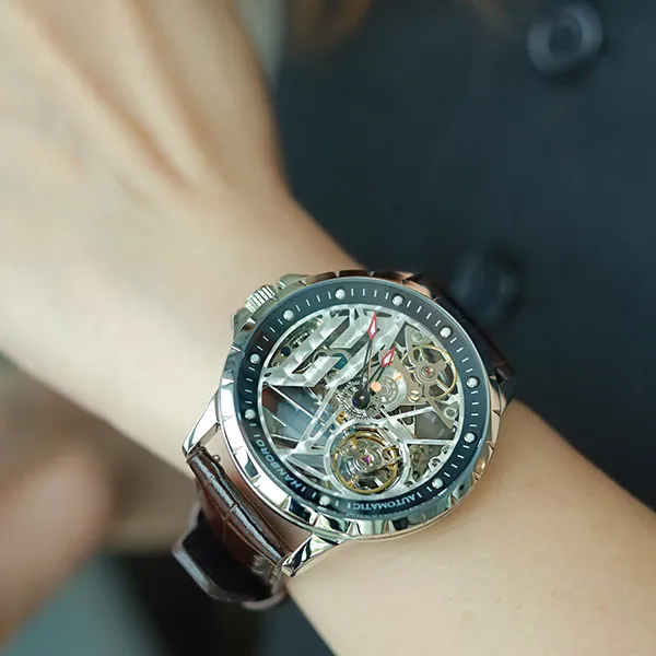 HANBORO Hollow Series Automatic Mechanical Movement Watch Men's Watches Cut Out Dial HBR906.1 BZ-5