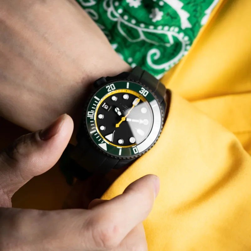 VENCREW Avocado Automatic Mechanical Movement Watch Unisex Black Dial-3