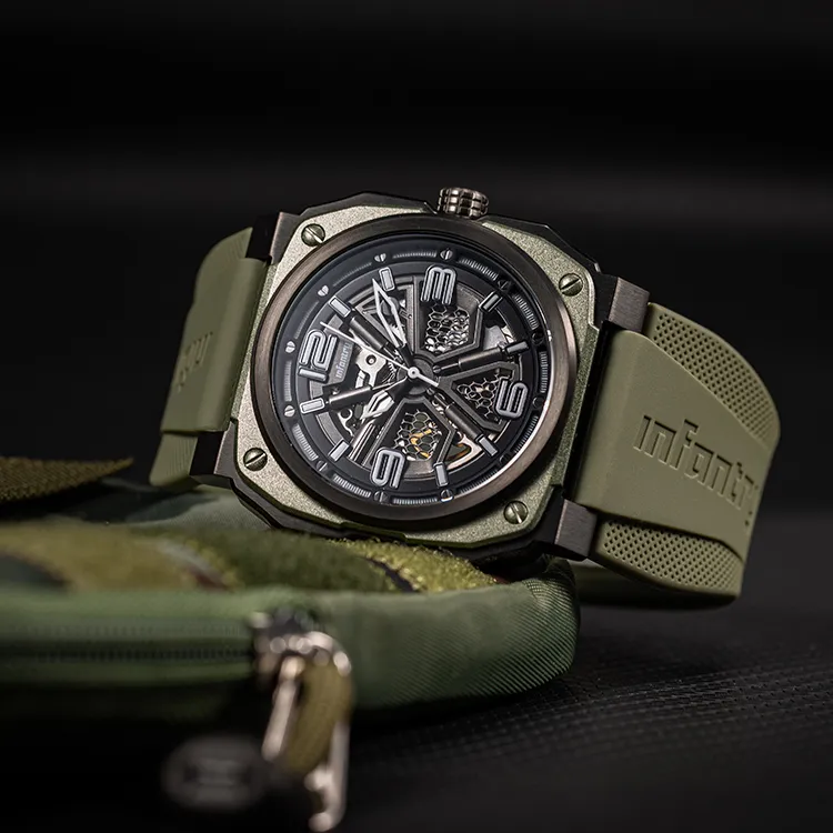 INFANTRY Hero Collection Mechanical Movement Watch Men's Watches Cut Out Dial-3