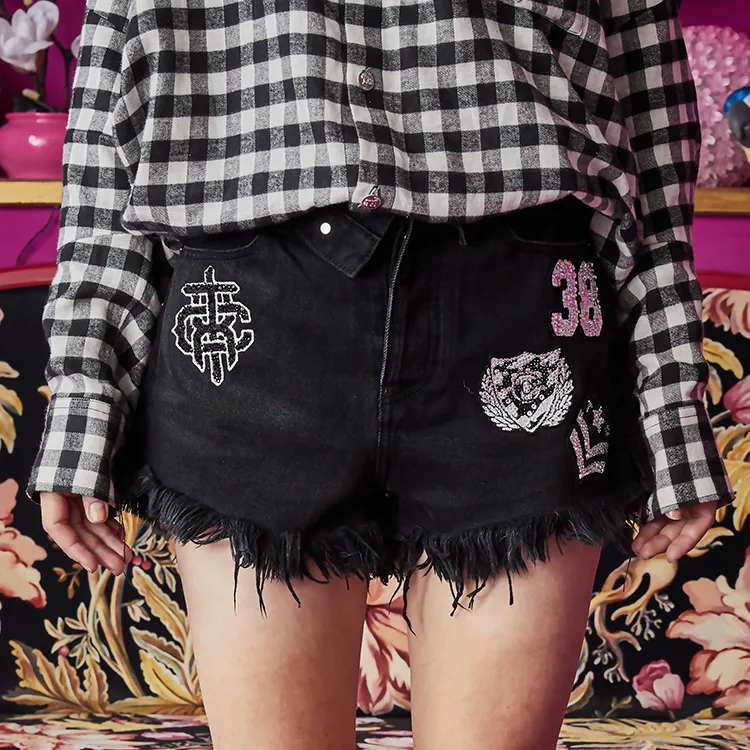 TCH Denim Shorts Women's Black-2