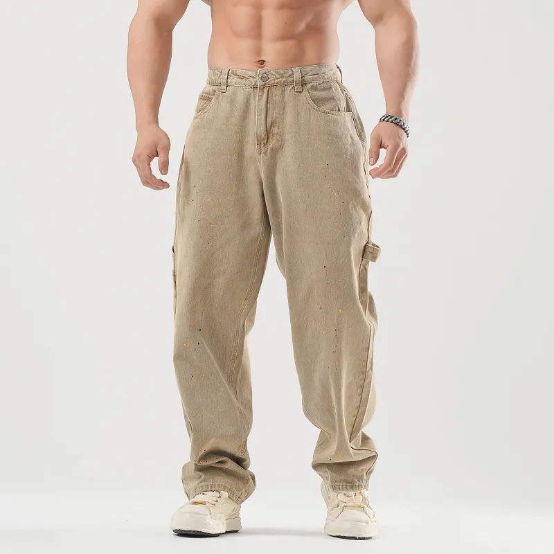LUJIAMEN Jeans Unisex Khaki-2