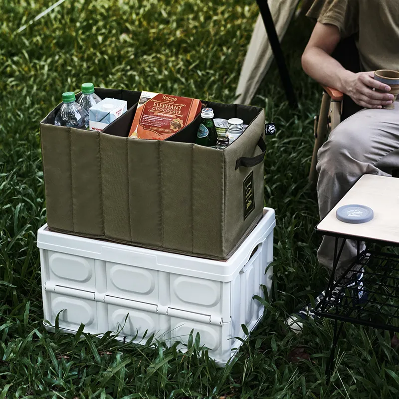 M Square Eco-friendly Fabric Car Trunk Storage Box-Car Trunk Organizer And Storage Box Unisex Olive Green-1