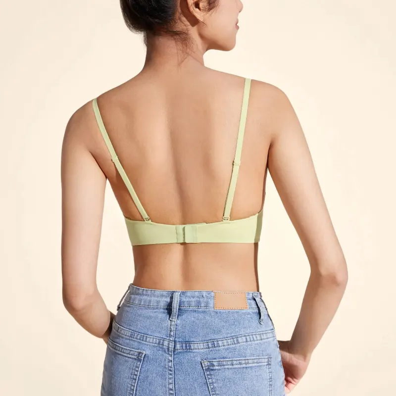 Toffee Pie Comfortable Seamless Back Smoothing Outerwear-Ready Wireless Triangle Cup Minimizing Underwear Women's-7