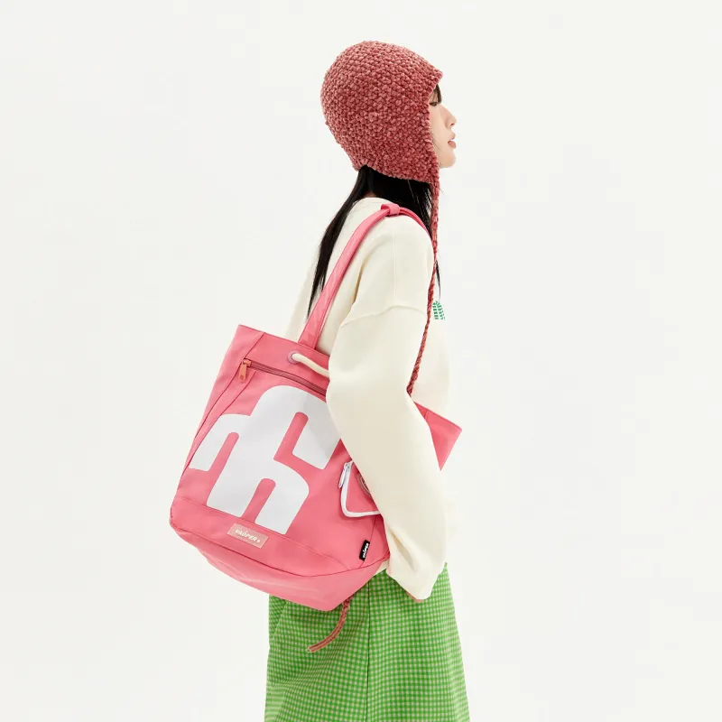 VAOPER Polyester Tote Bag Laptop Bag Shoulder Bag Unisex Black Khaki Pink Blue Green-3
