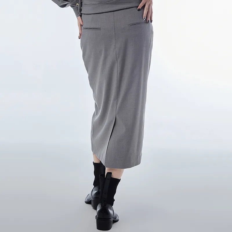 D. MARTINA QUEEN Casual Short Skirts Women's Gray-2