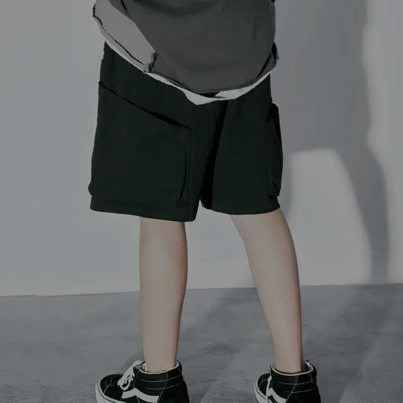 STNW Cargo Shorts Unisex Black-3