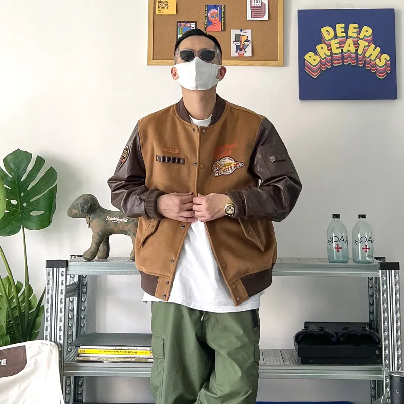VIP Baseball Jacket Unisex Brown-9