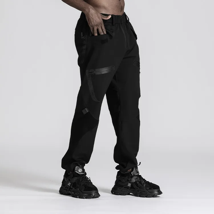 NORVINCY Versatile Pure White Deconstructed Style Knitted Sweatpants Unisex-4