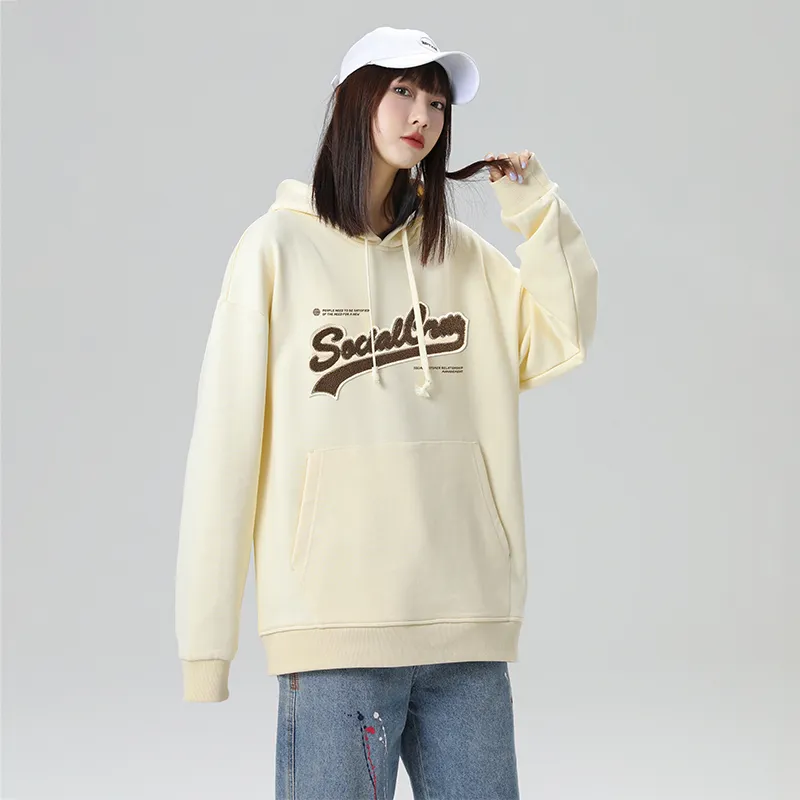SCRM Hooded Loose Fit Sweatshirt Spring And Autumn Unisex-14