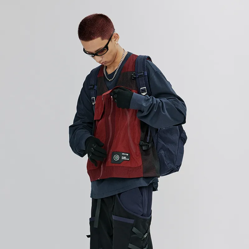 FLOAT Loose Fit Vest Unisex Burgundy-3