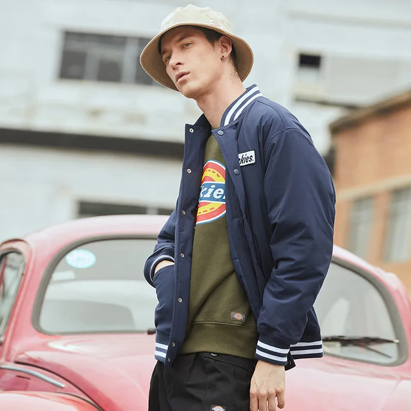 Dickies Puffer Jackets Unisex Navy Blue-1