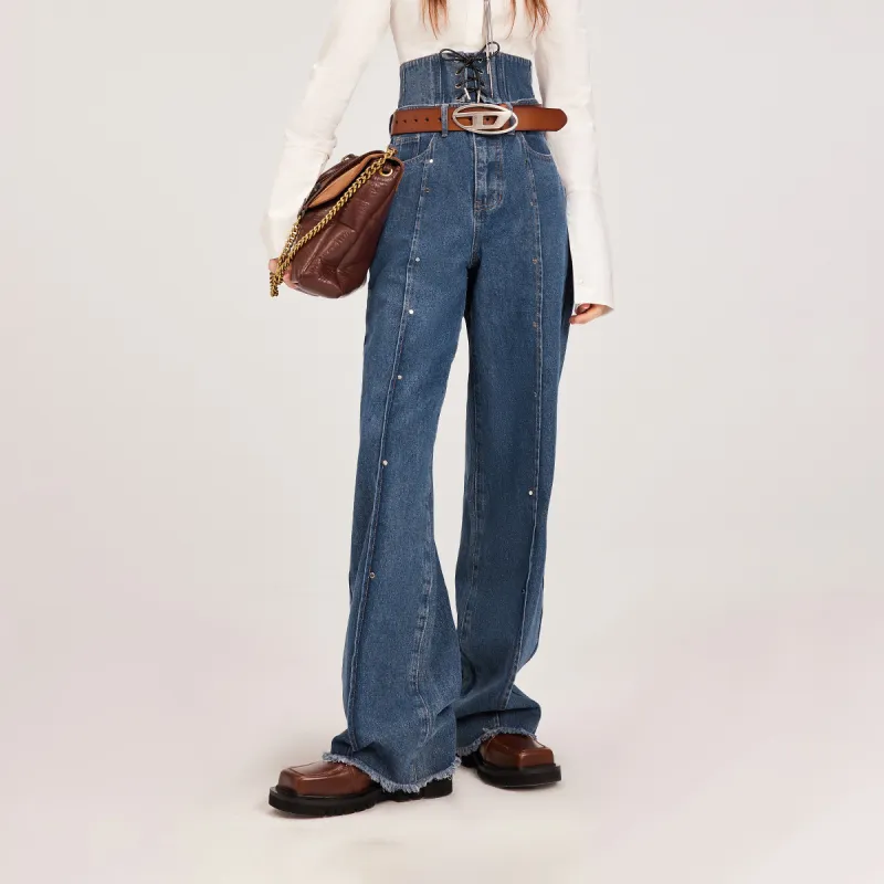 MEETLADY Straight Thickened Jeans Winter Women's-9
