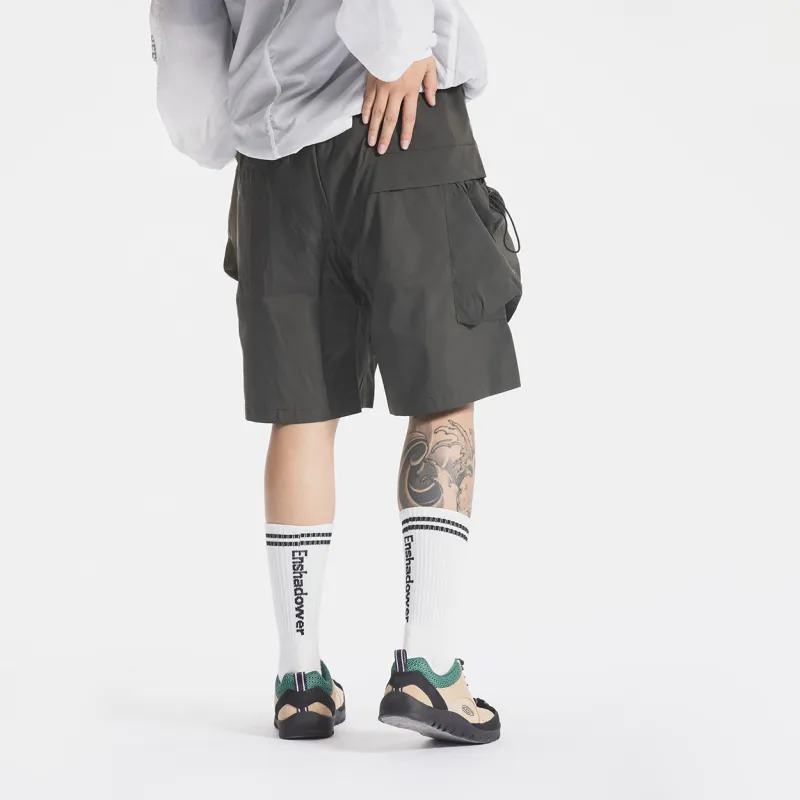 ENSHADOWER Loose Fit Shorts Unisex Army Green-3