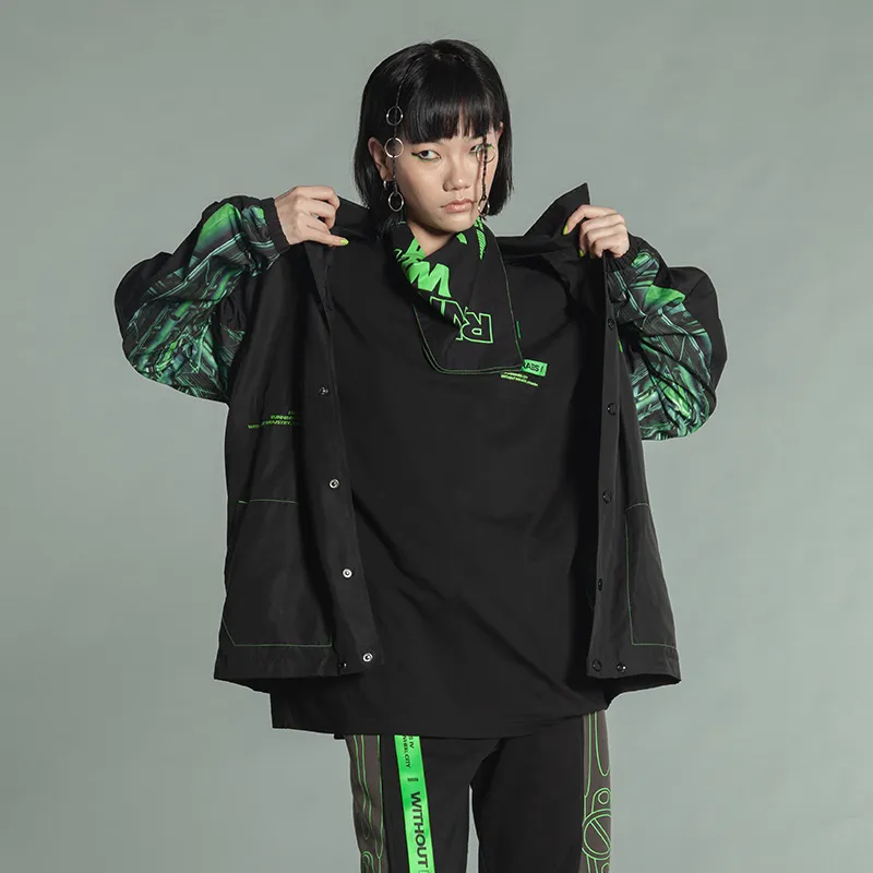 RUNNINWHEEL Loose Fit Thin Jacket Unisex Black-7