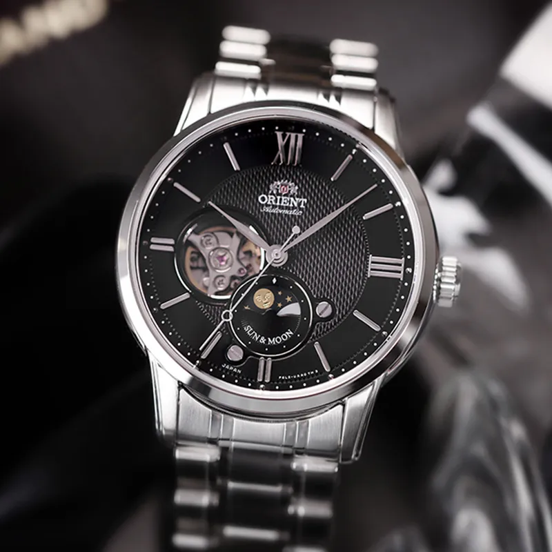 ORIENT Master Collection Box Mechanical Movement Watch 42mm Men's Watches Black Dial RA-AS0002B00D-4
