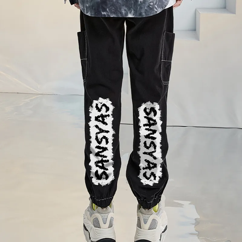 SANSYAS Casual Pants Unisex Black-4