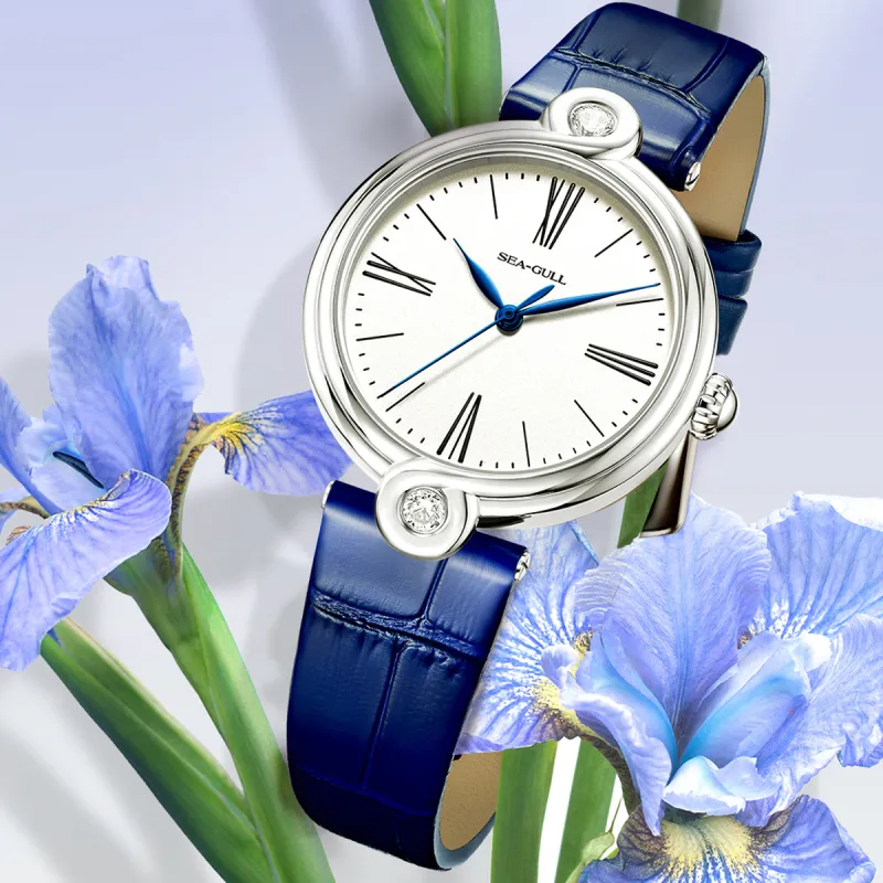 Sea Gull Unlimited Series Automatic Mechanical Movement Leather Strap Watch Women's Watch White Dial-5