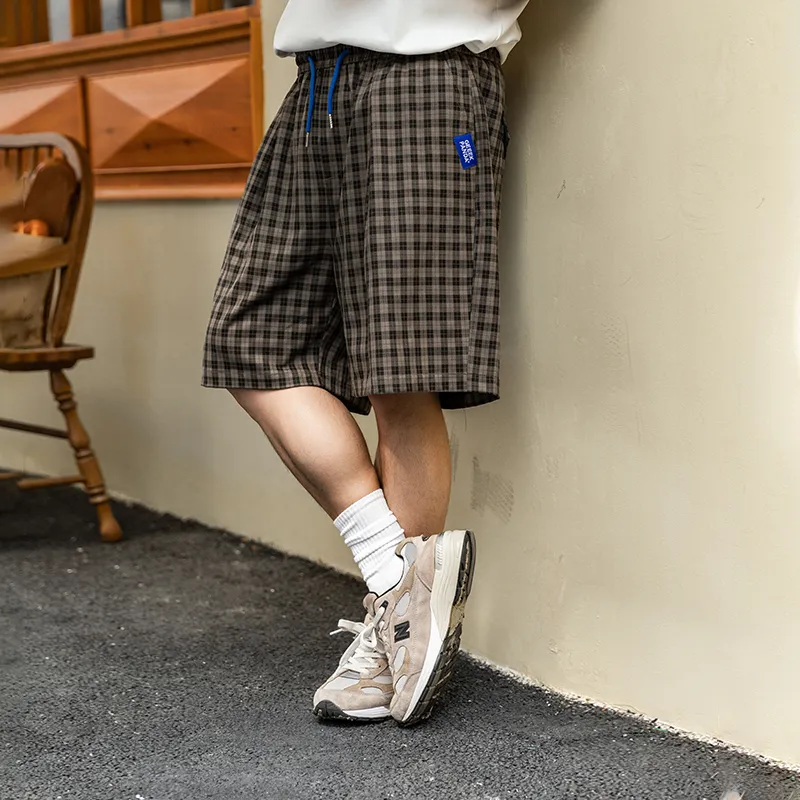 WAYNEXZAVIER Casual Shorts Men Plaid-4