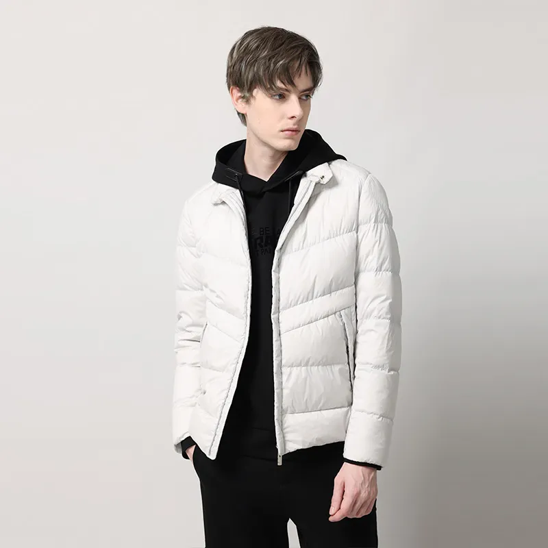 RARE FW22 Solid Color Stand Collar Down Jacket Men's Silver-3
