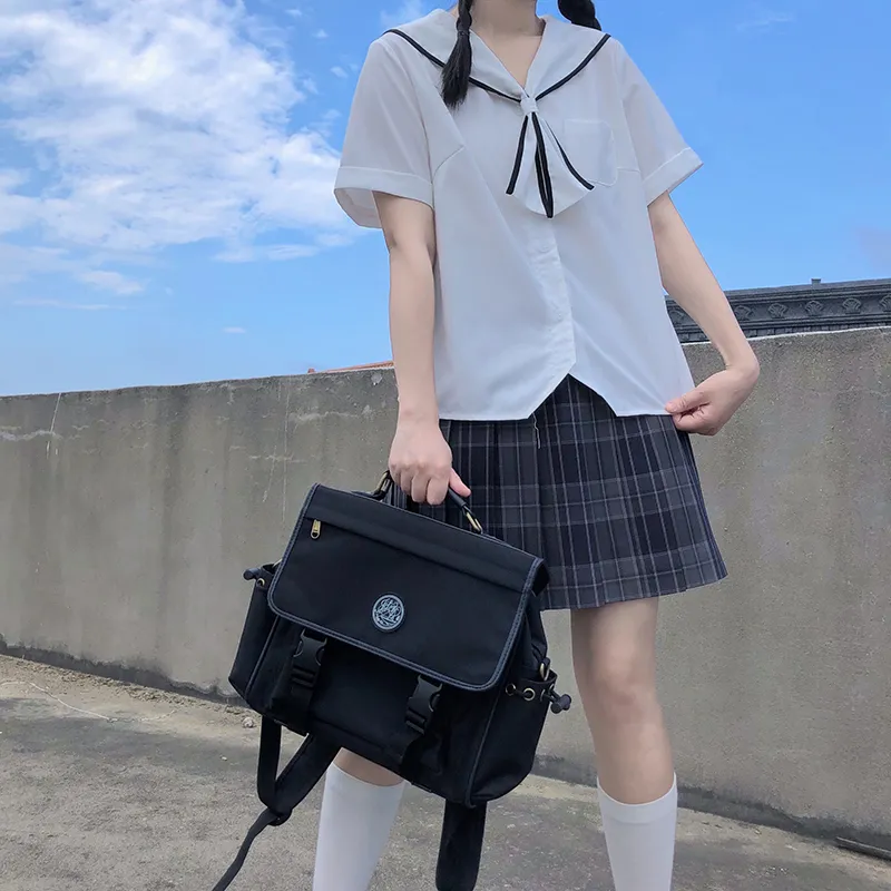 Tokyo Season Casual Short Skirts Women's Carbon Fiber Estate Plaid Skirt-37