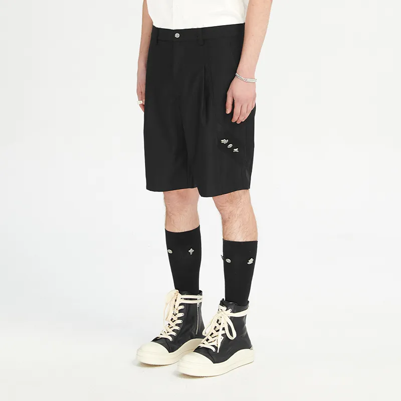 C2H4 Casual Shorts Unisex Black-4