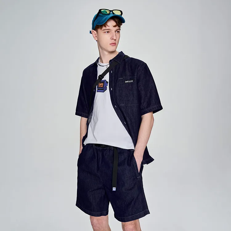 Lee Denim Shorts Men Washed-3