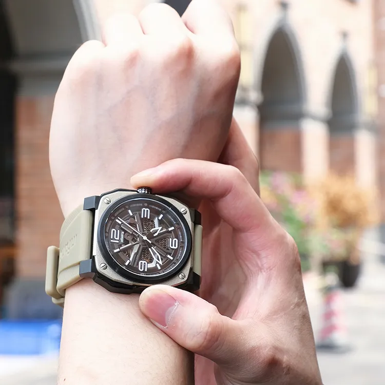 INFANTRY Hero Collection Mechanical Movement Watch Men's Watches Cut Out Dial-4