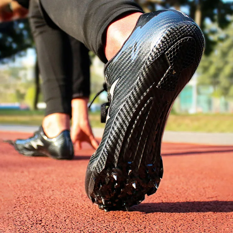 HEALTH 155S Cushioned Slip Resistant Abrasion Resistant Low Top Sprint Running Shoes Unisex Black-7
