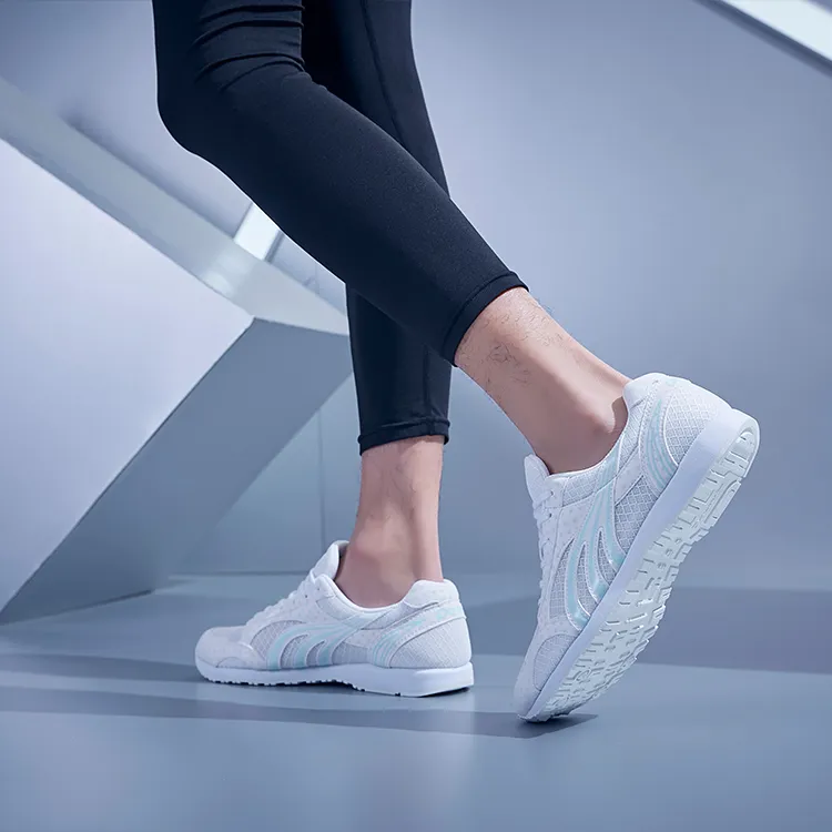 DO WIN Durable Breathable Low Top Running Shoes Unisex White-5
